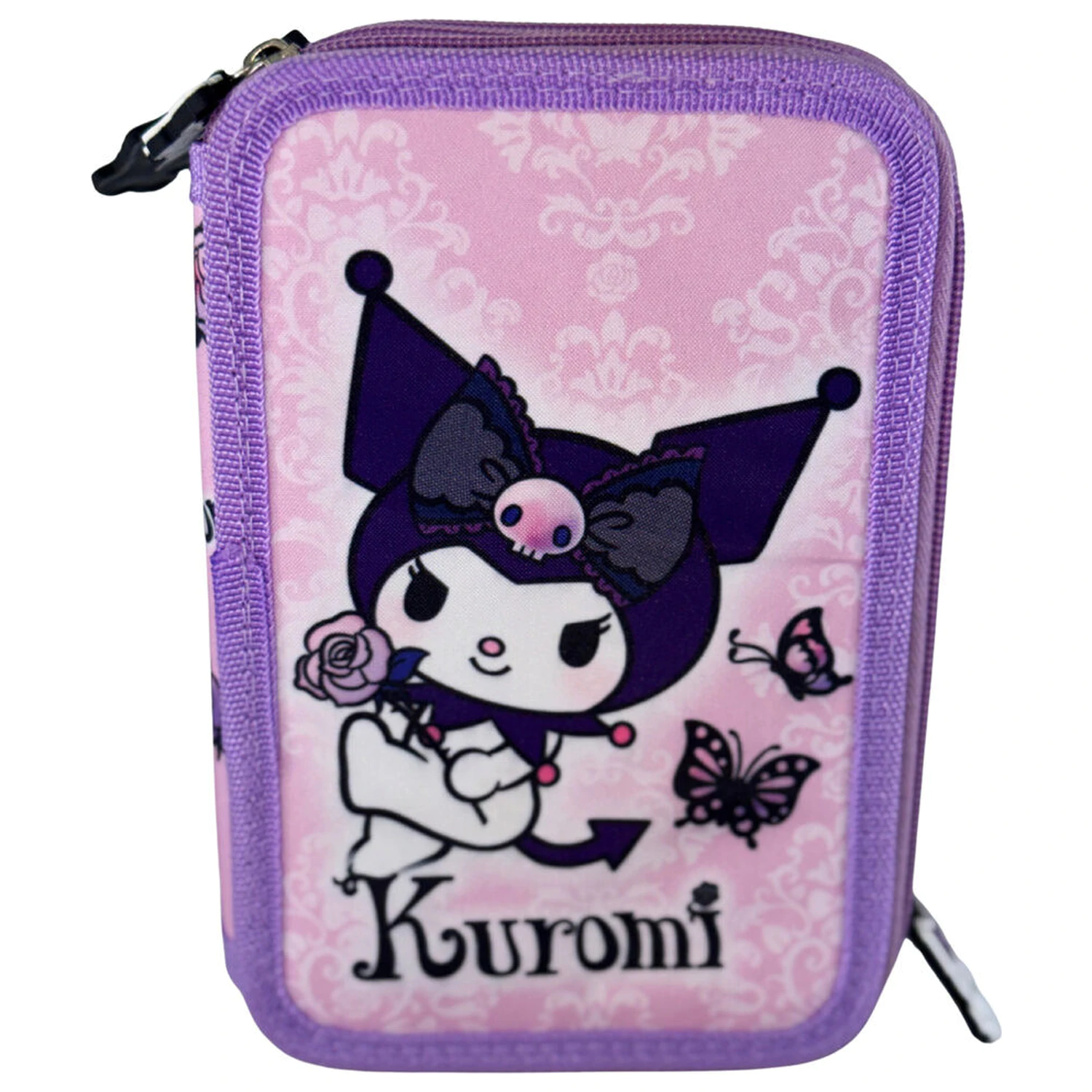 Hello Kitty Kuromi Lila dreifaches Federmäppchen Produktfoto