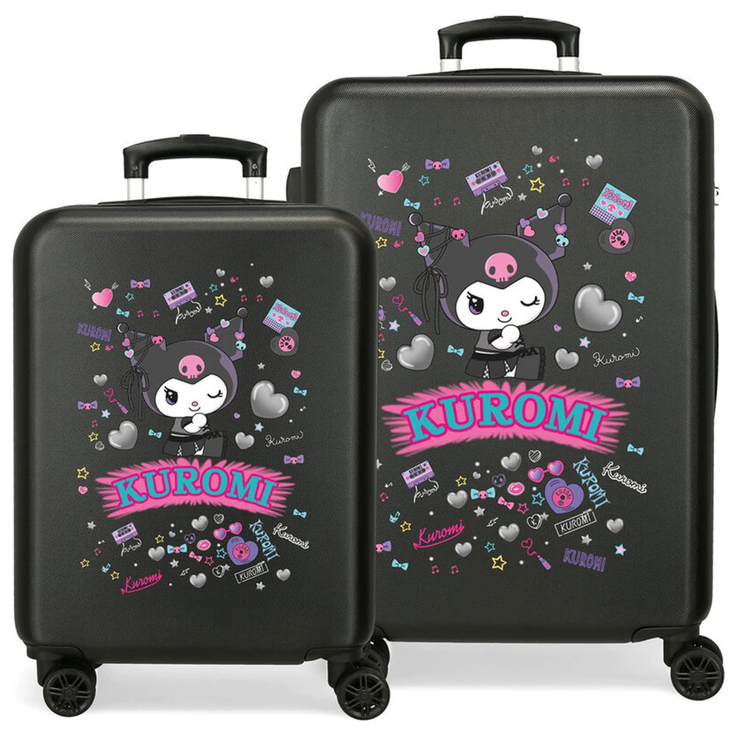 Hello Kitty Kuromi Retropop ABS 2-teiliges Rollkoffer-Set 55/65cm Produktfoto