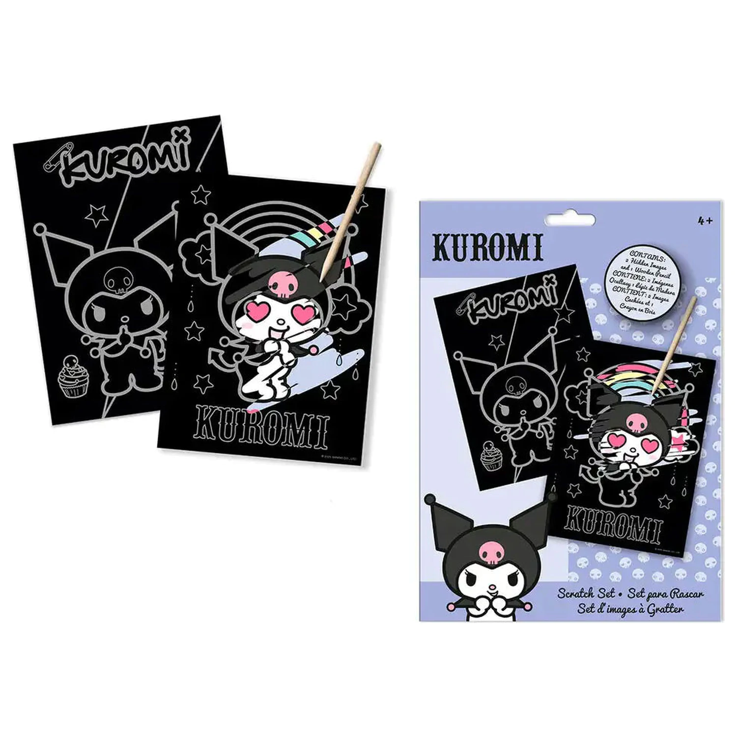 Hello Kitty und Kuromi Kratzbild-Set Produktfoto