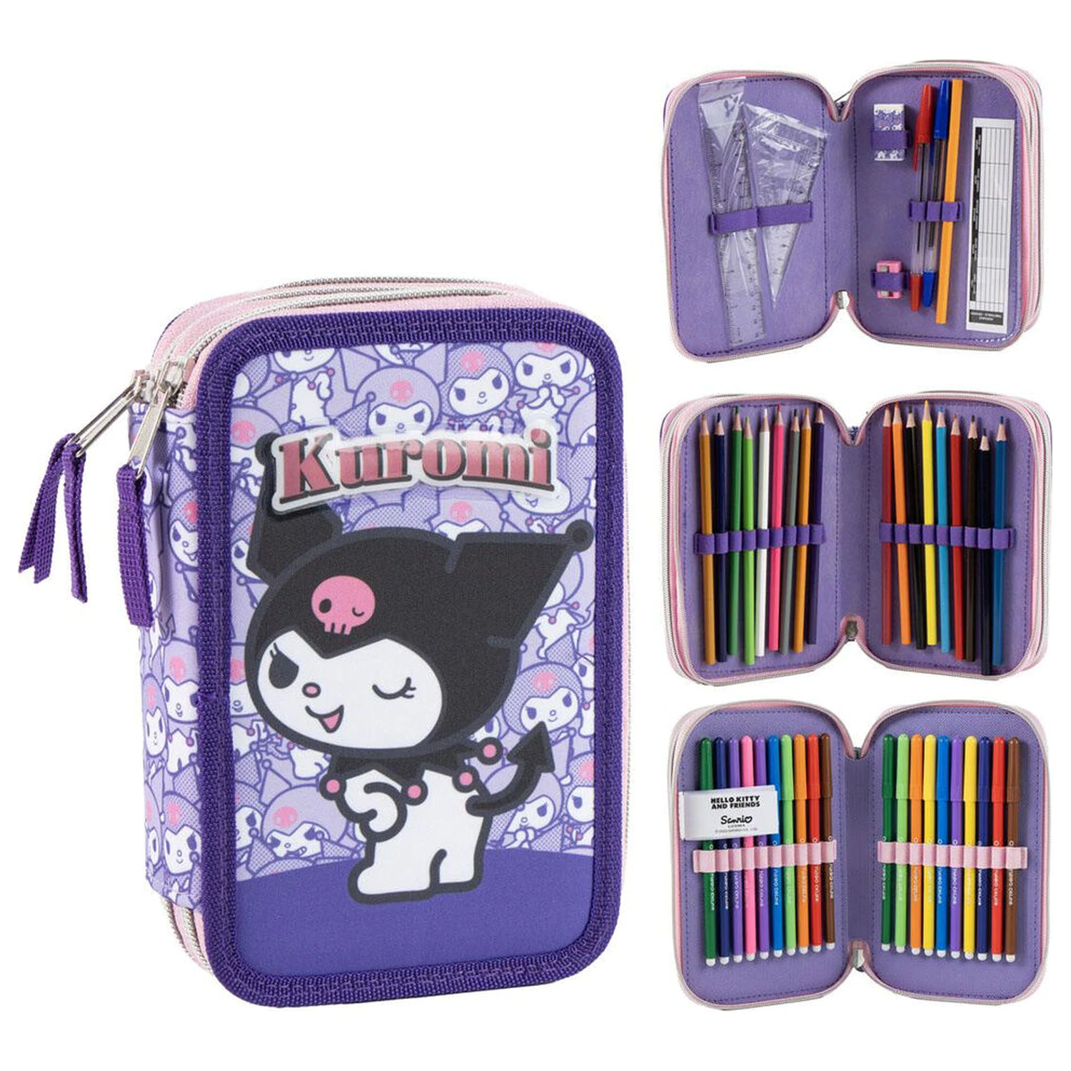 Hello Kitty Kuromi Dreifach-Mäppchen Produktfoto