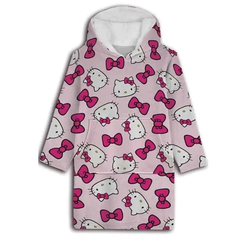 Hello Kitty Oversize-Sweatshirtmantel für Erwachsene in Koralle Produktfoto