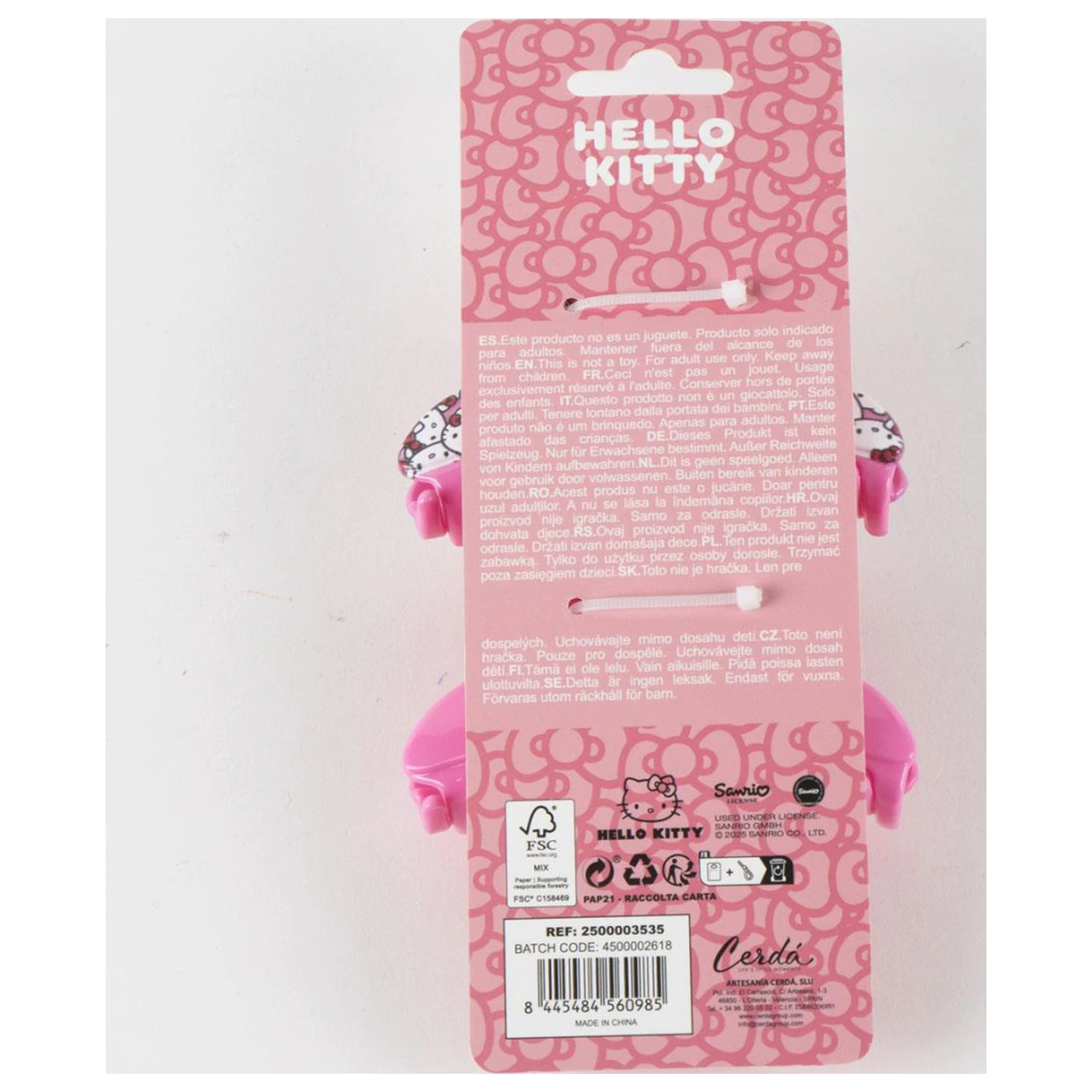 Hello Kitty Pink Hair Clip Set, 2 Stück Produktfoto