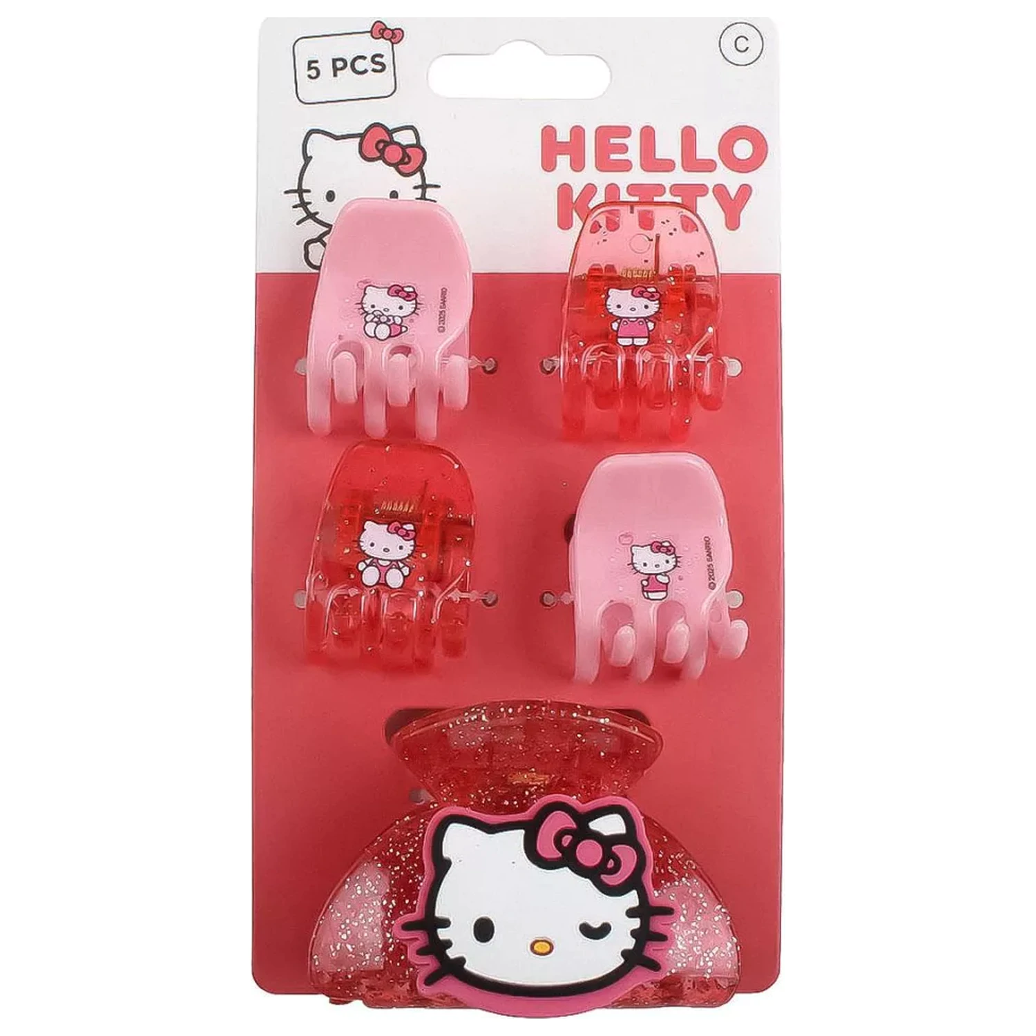 Hello Kitty Pink Hair Clip Set, 5-teilig Produktfoto