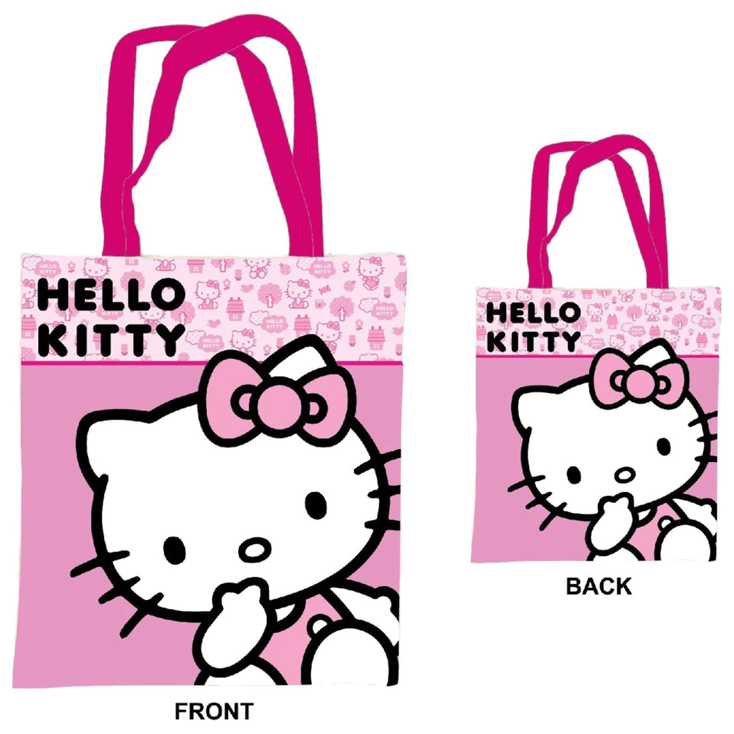 Hello Kitty Pink Canvas Einkaufstasche, Tragetasche 44 cm Produktfoto