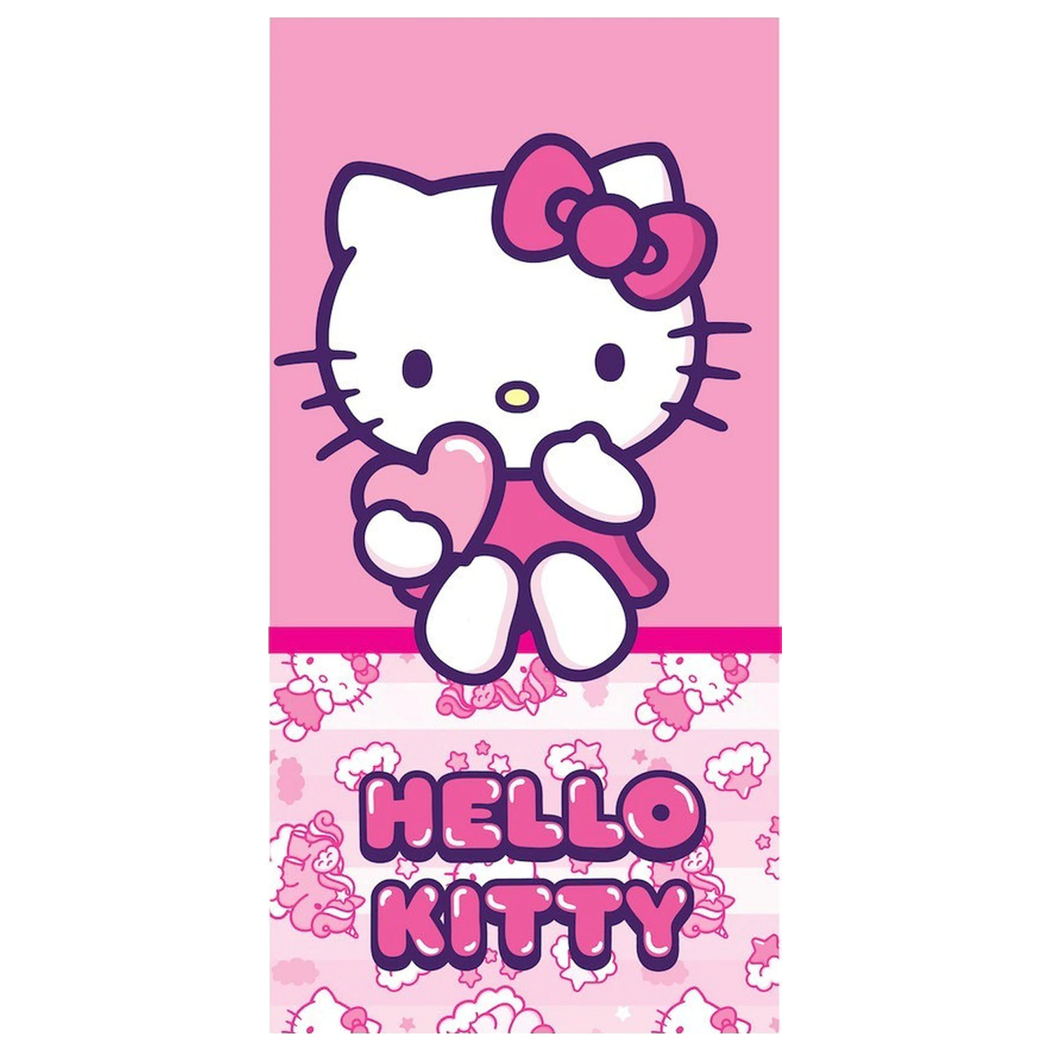 Hello Kitty Pinky Heart Handtuch 70x140 cm Produktfoto