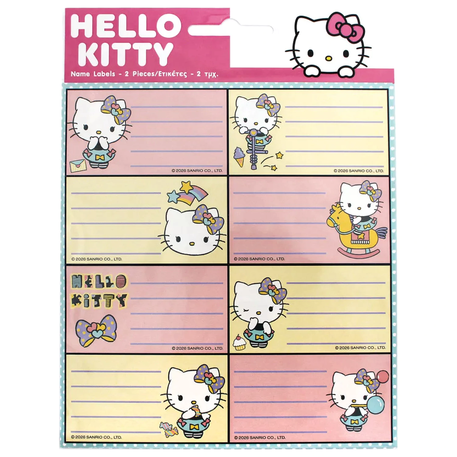 Hello Kitty Playbook Etiketten 16 Stück Produktfoto