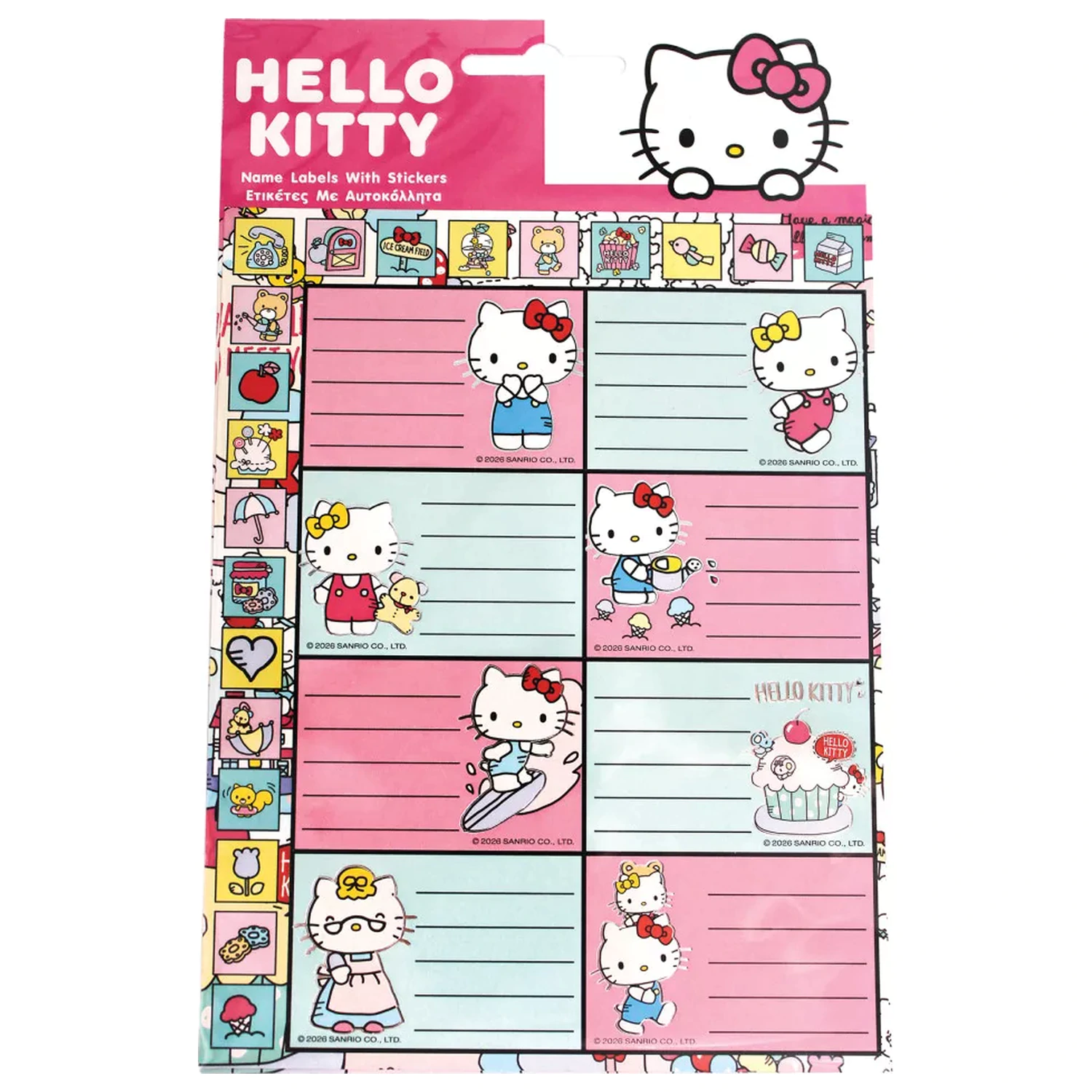 Hello Kitty Play Notizbuch-Etiketten mit Aufklebern 16 Stk Produktfoto