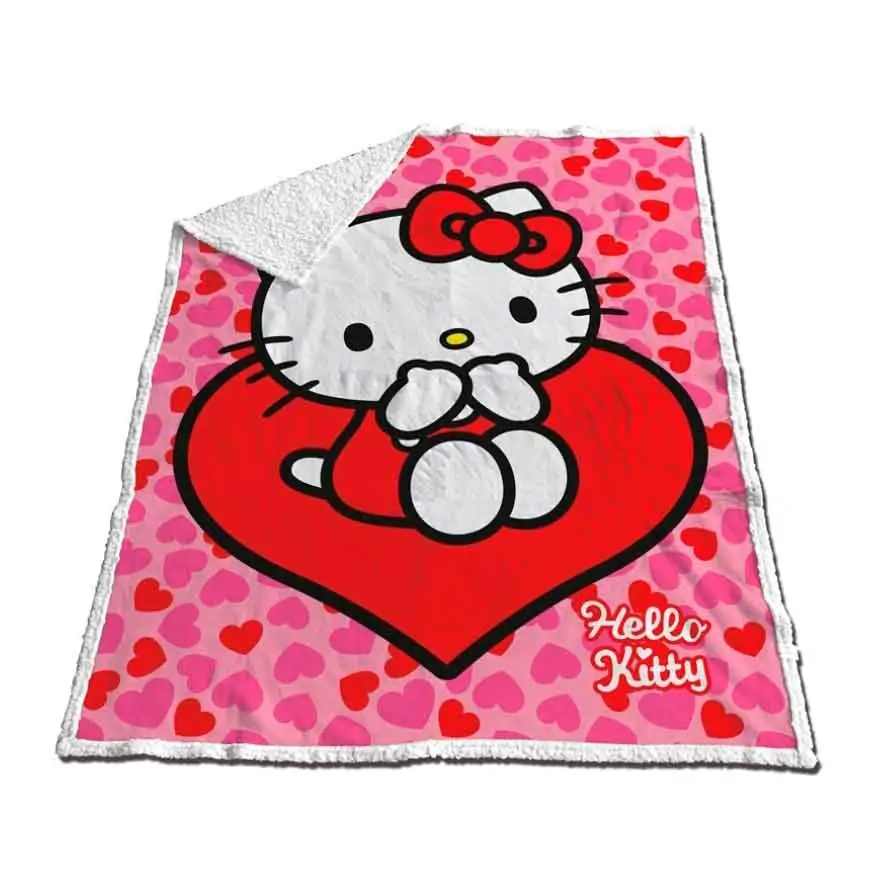 Hello Kitty Koralle Sherpa-Decke 120x150cm Produktfoto