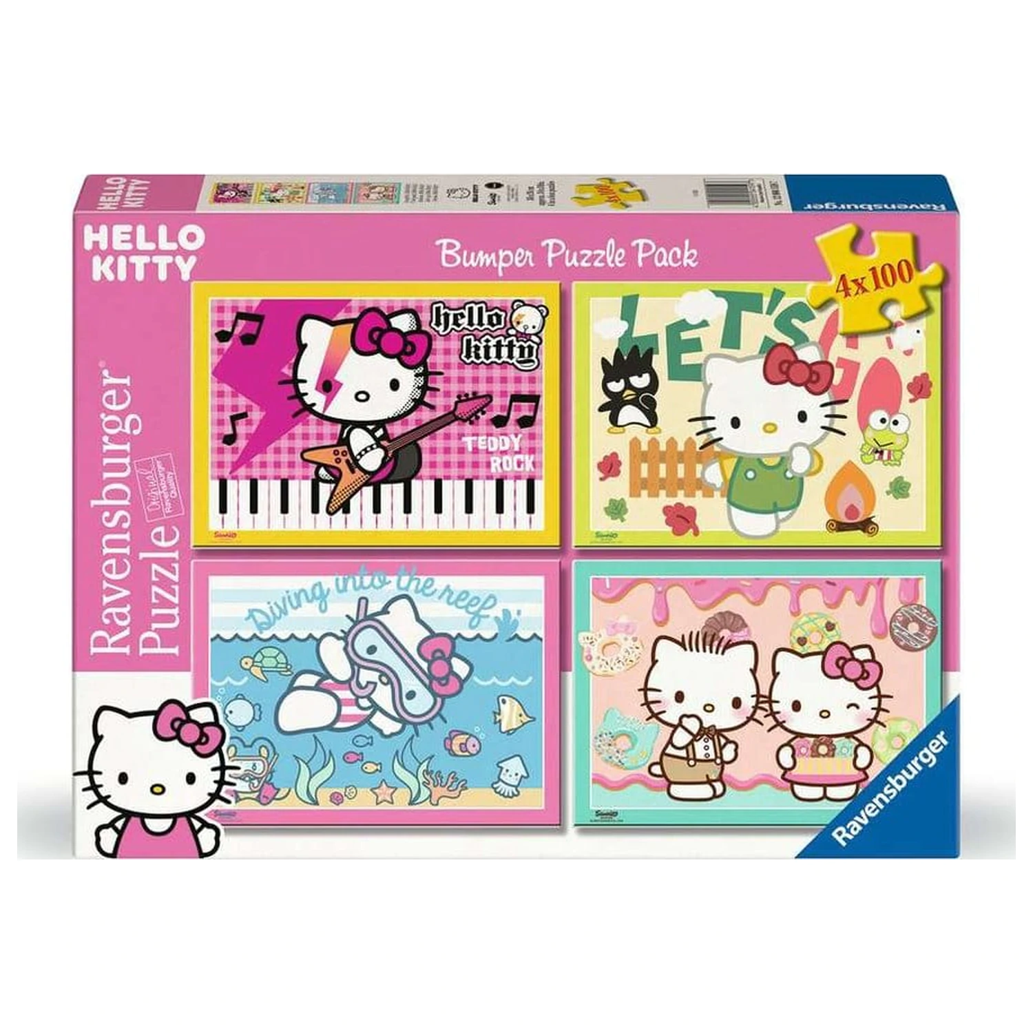 Hello Kitty Puzzle 4er-Pack Let's Go, Hello Kitty! (4x100 Teile) Produktfoto