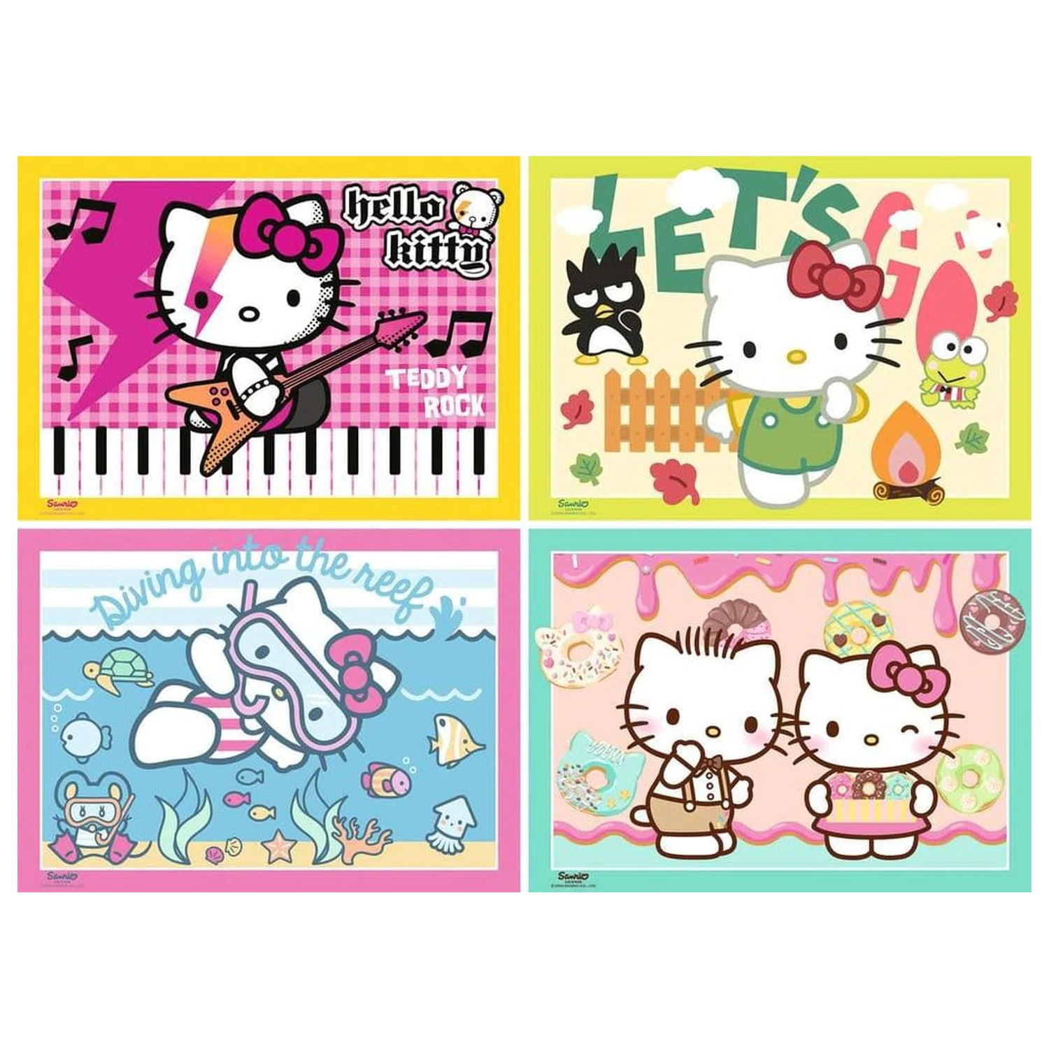Hello Kitty Puzzle 4er-Pack Let's Go, Hello Kitty! (4x100 Teile) Produktfoto