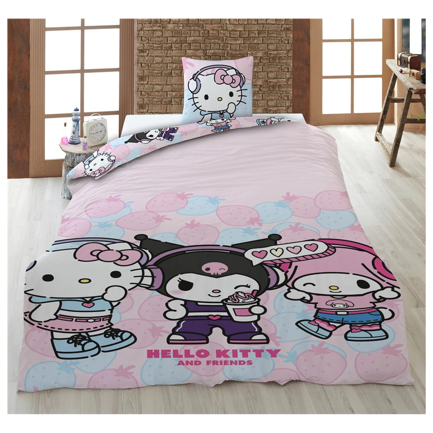 Hello Kitty Strawberry Bettbezug Produktfoto