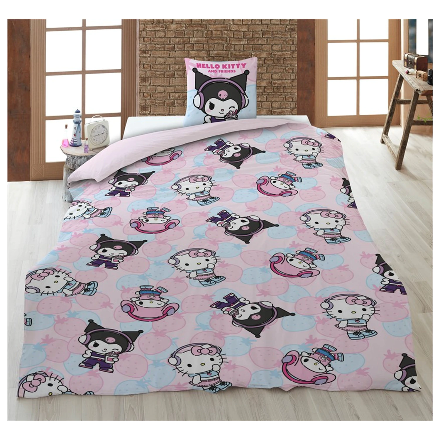 Hello Kitty Strawberry Bettbezug Produktfoto