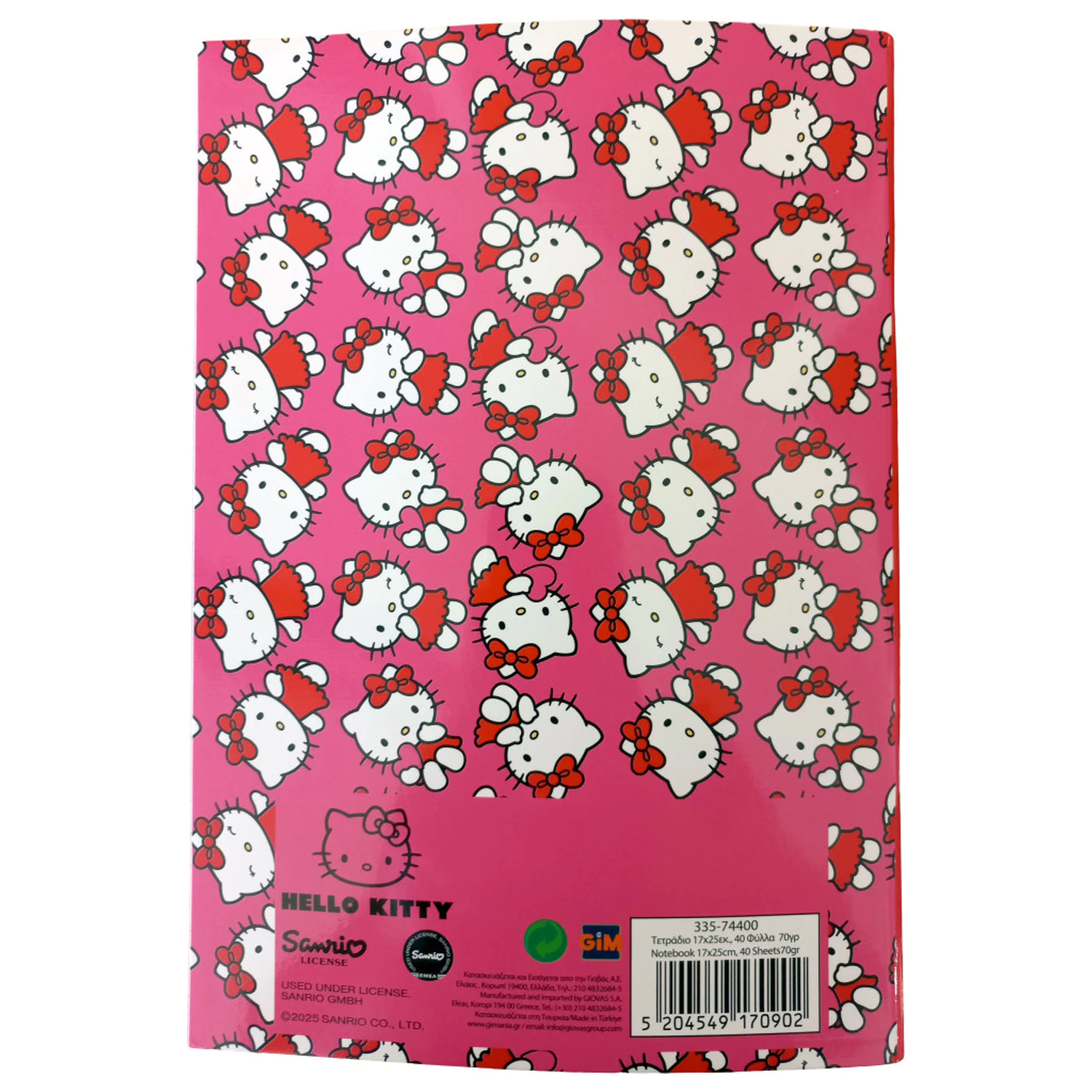 Hello Kitty Sweetheart B/5 liniertes Notizbuch, 40 Seiten Produktfoto