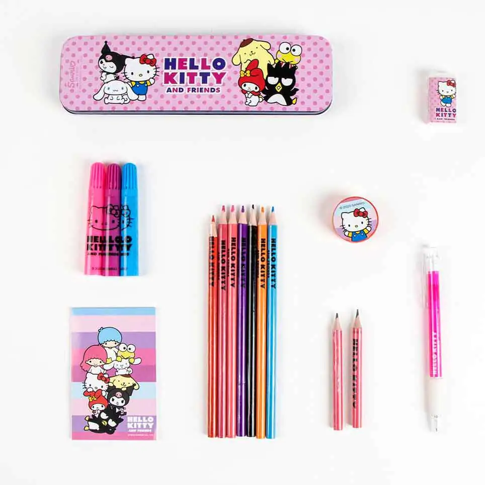 Hello Kitty Schreibwaren-Set zum Ausmalen Produktfoto