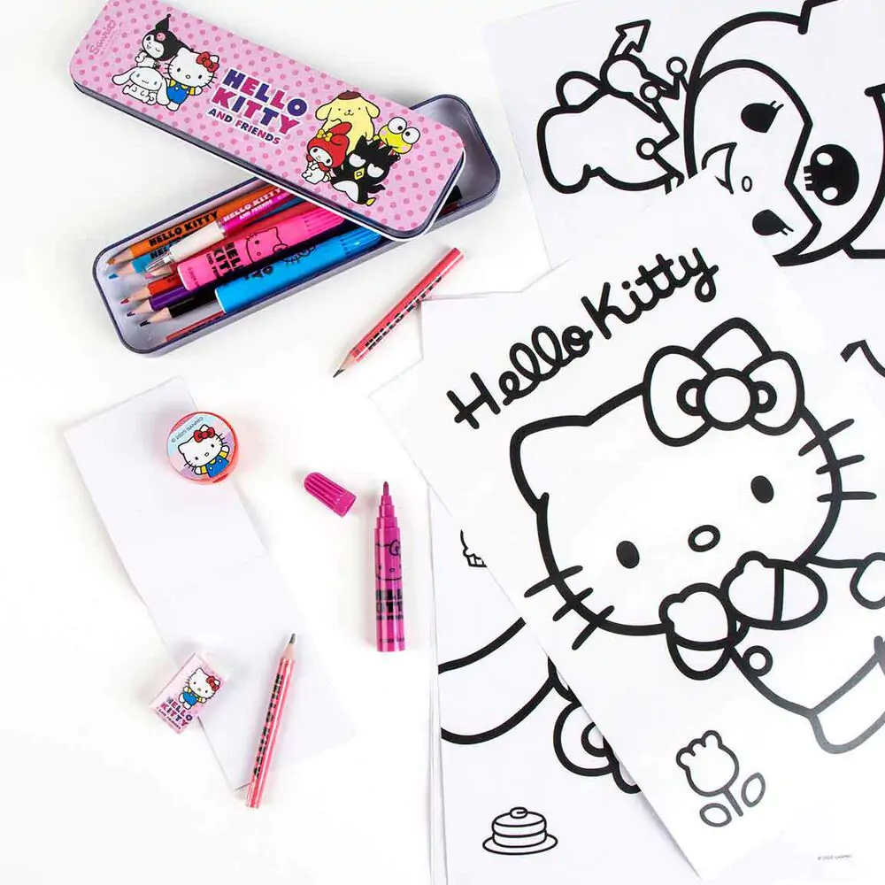 Hello Kitty Schreibwaren-Set zum Ausmalen Produktfoto