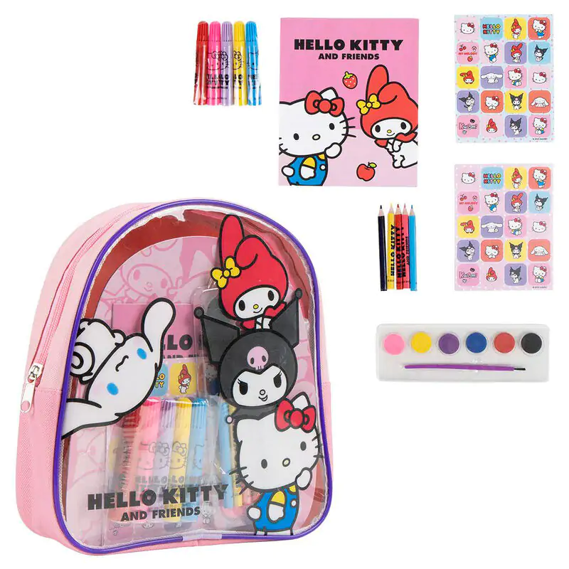 Hello Kitty Rucksack und Schreibwaren Set Produktfoto