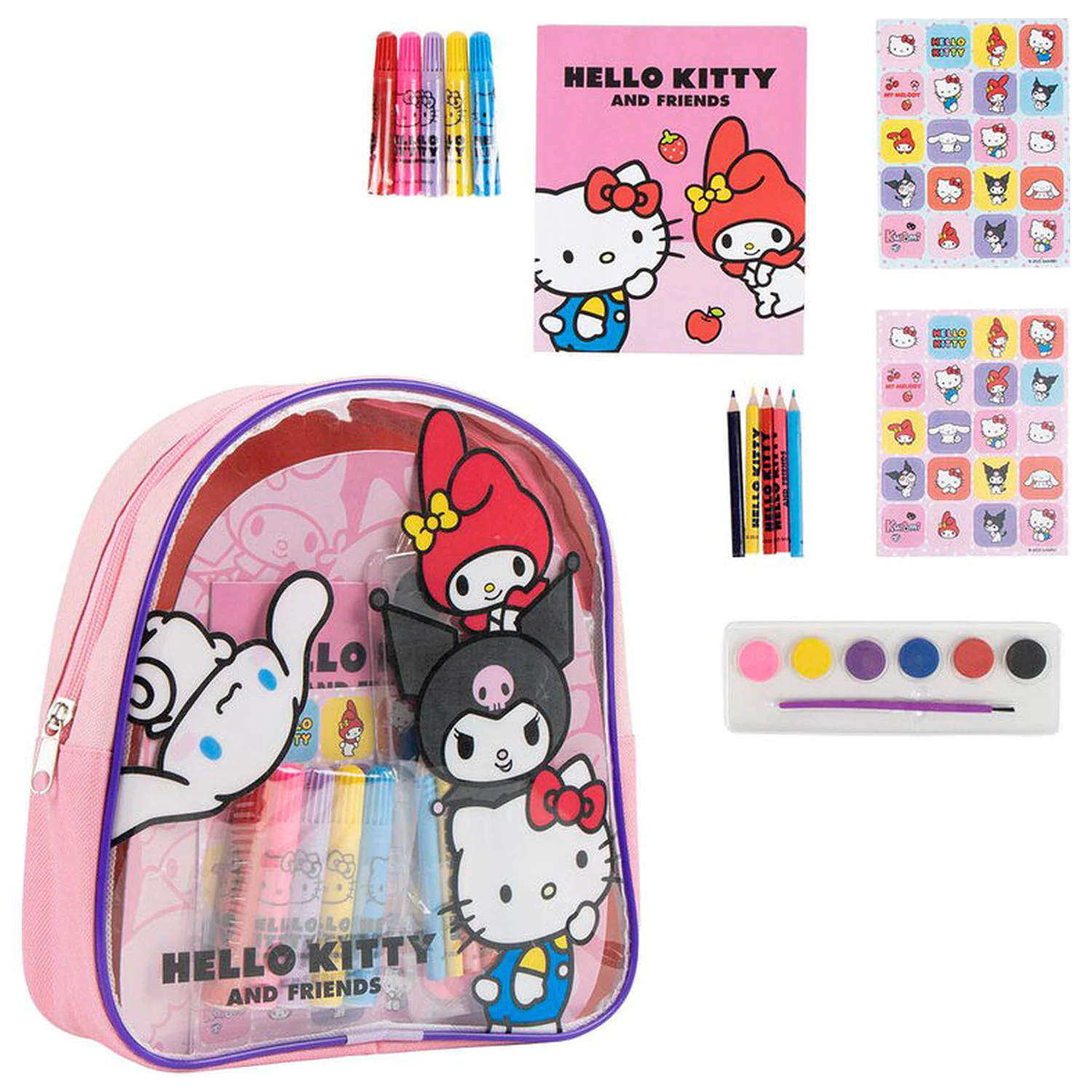Hello Kitty Rucksack und Schreibwaren Set Produktfoto