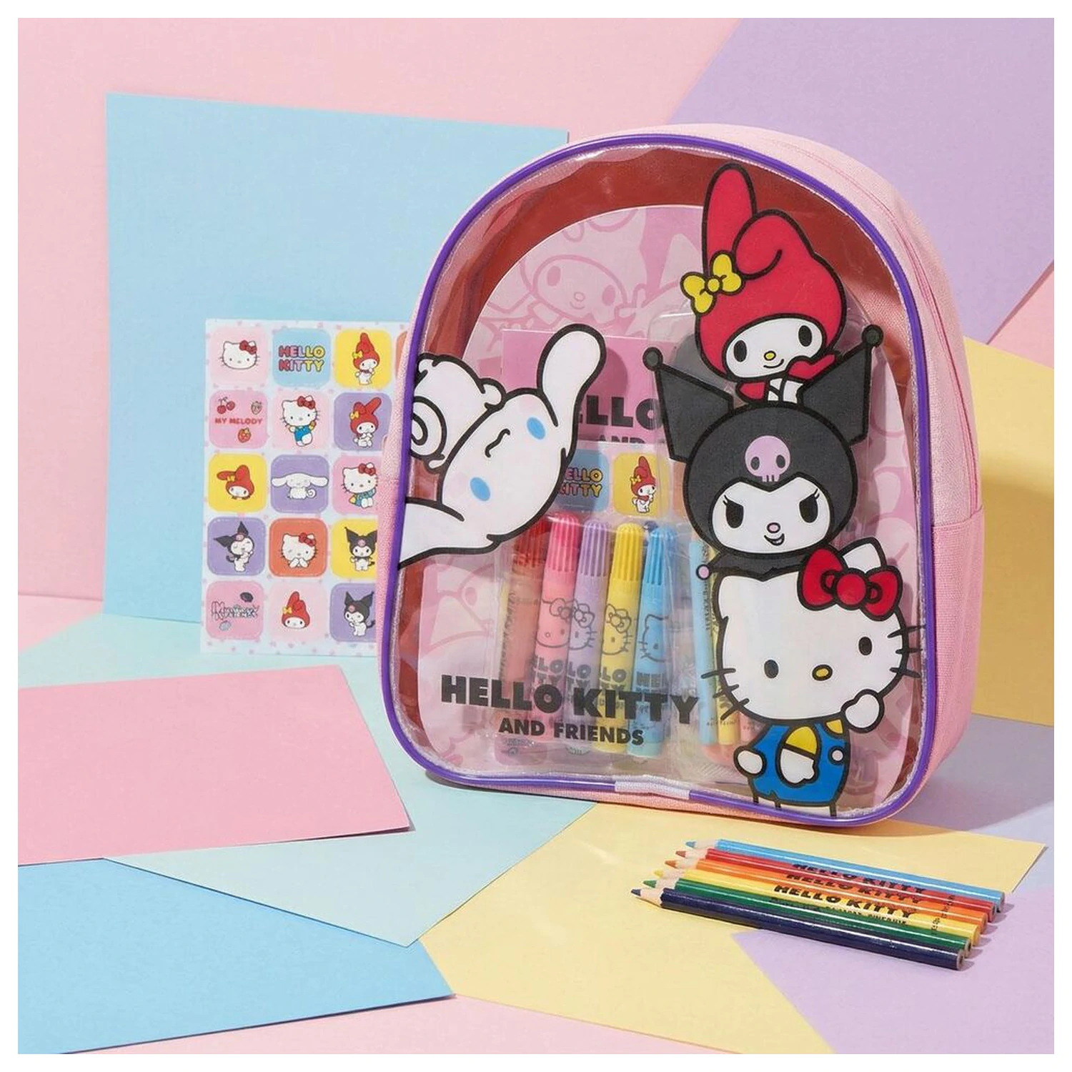 Hello Kitty Rucksack und Schreibwaren Set Produktfoto