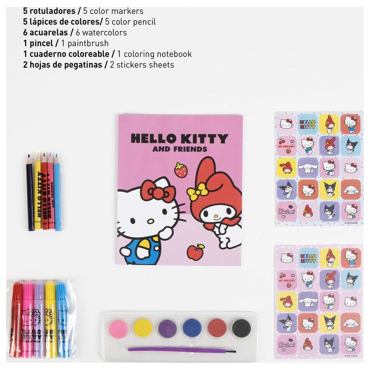 Hello Kitty Rucksack und Schreibwaren Set Produktfoto