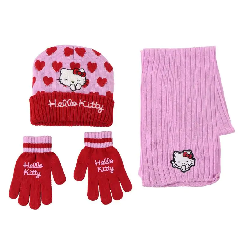 Hello Kitty Winterset Schlauchschal Mütze Handschuhe Produktfoto