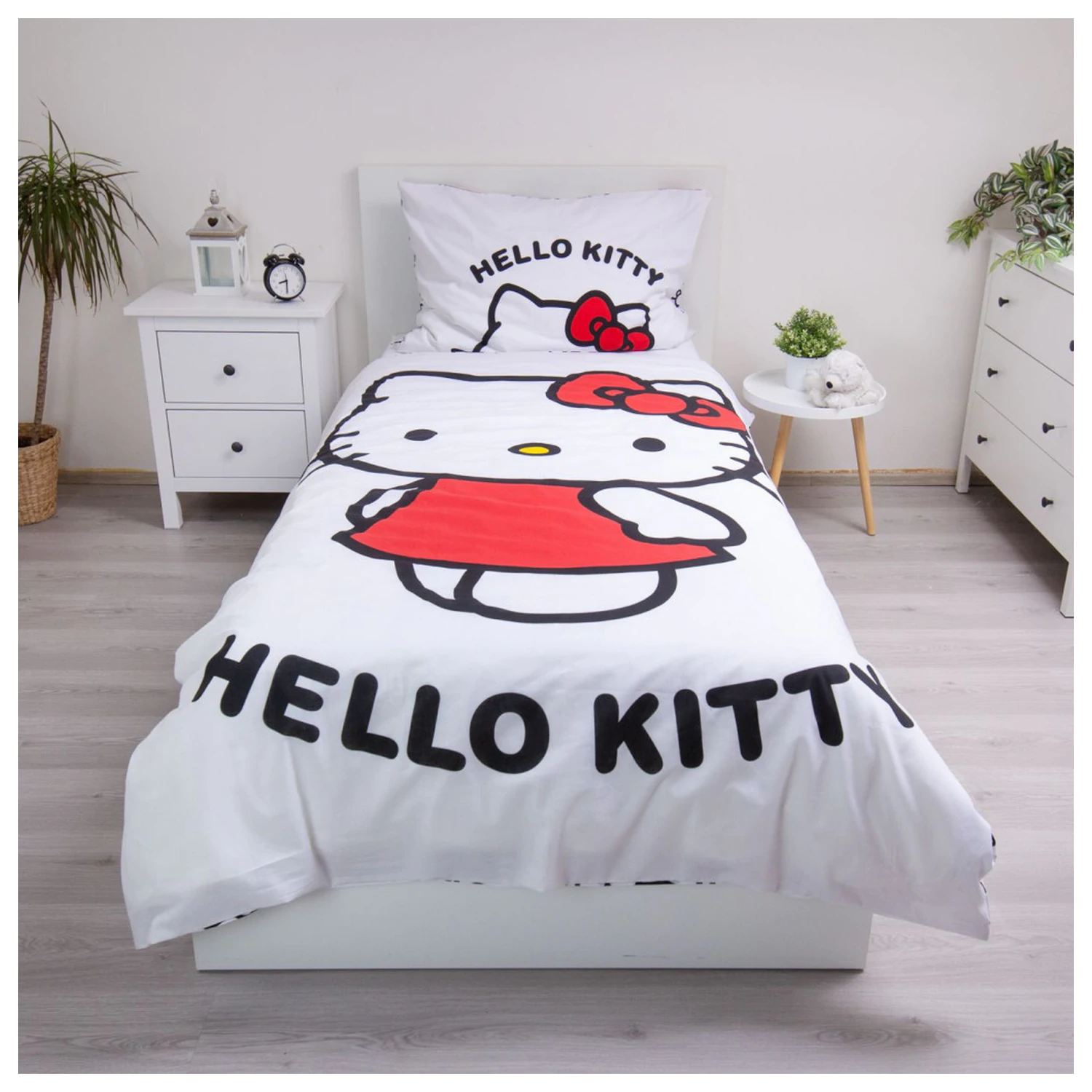 Hello Kitty Weißer Bettbezug Produktfoto