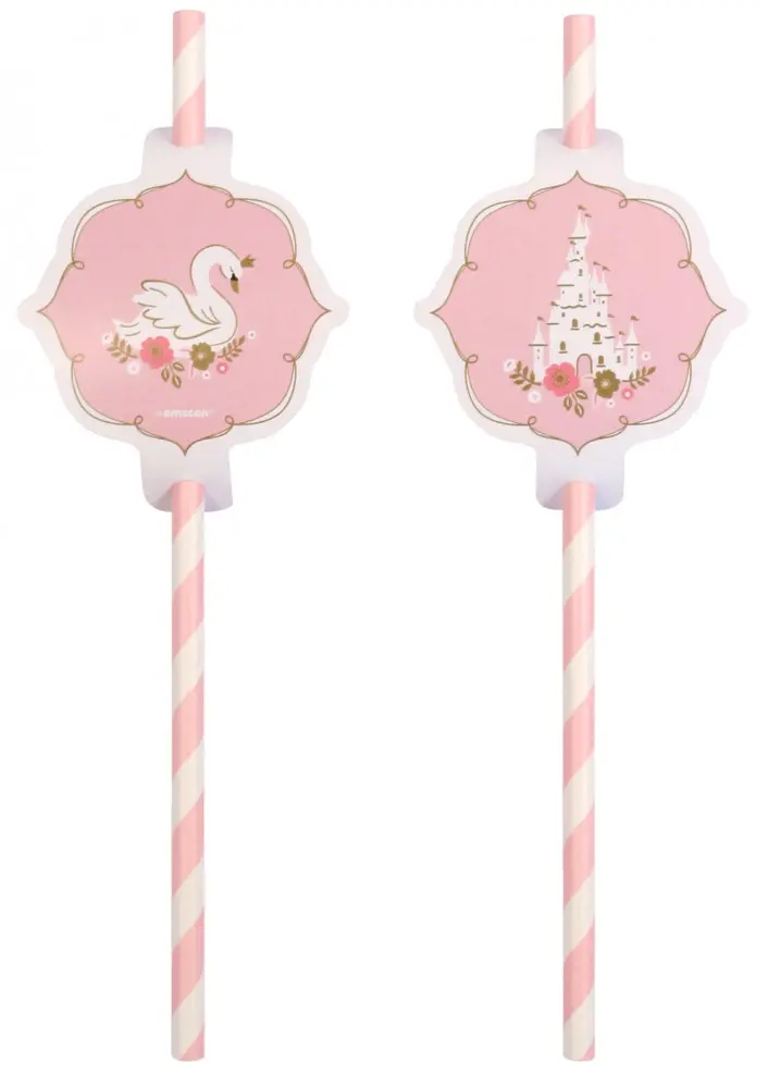 Princesses Papier-Trinkhalme, 8-teiliges Set Produktfoto