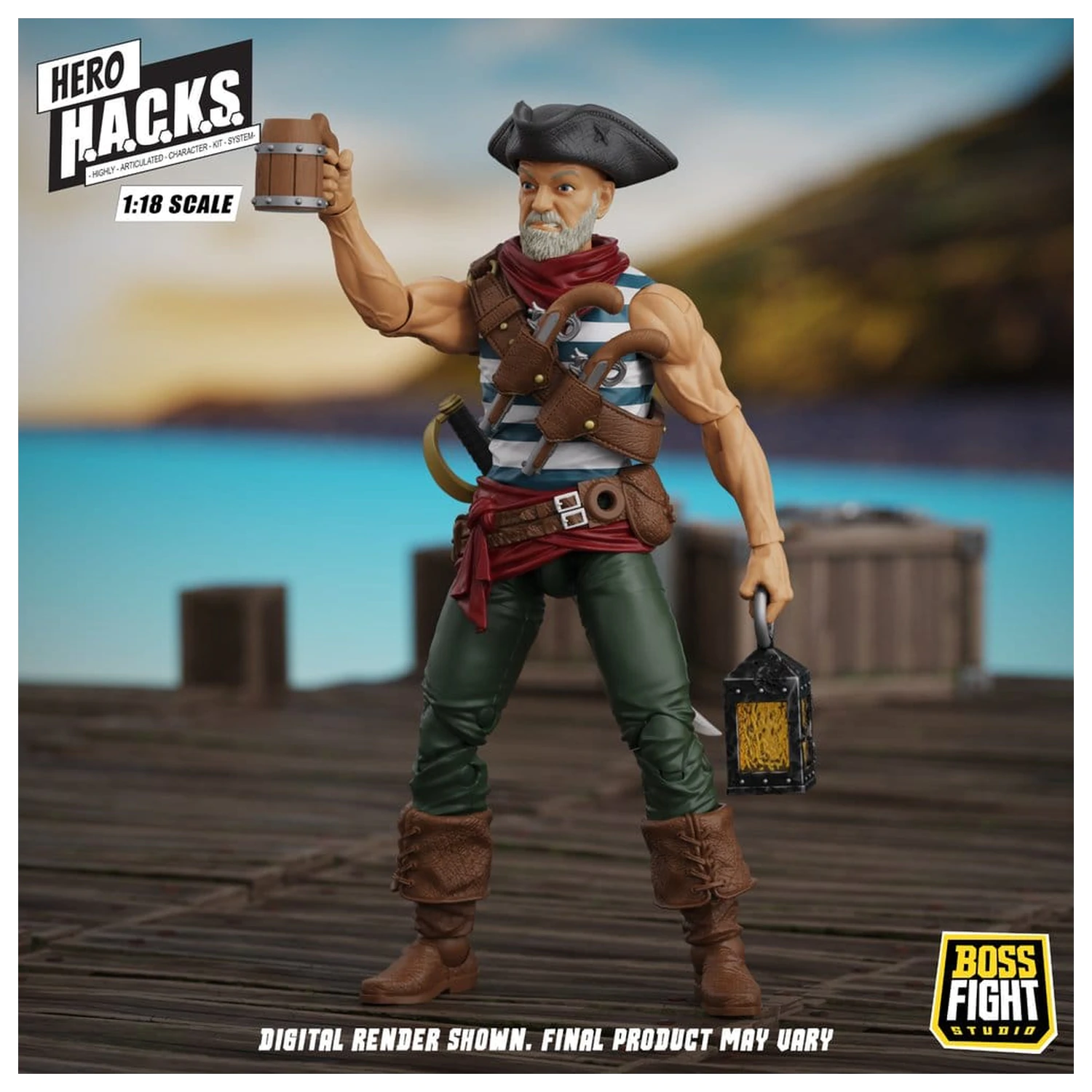 Hero H.A.C.K.S. Core Action Figur 1/18 Heroes and Villains Wave 1 Daniel Wright: Pirate Quartermaster Produktfoto