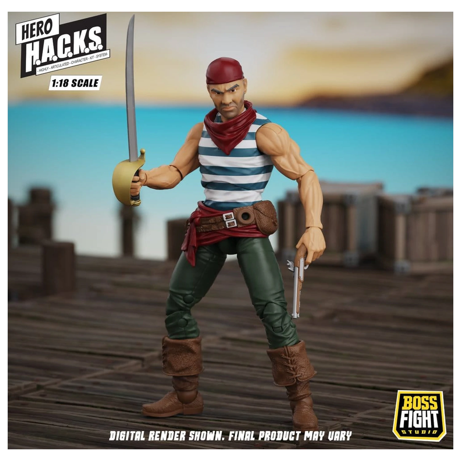 Hero H.A.C.K.S. Core Action Figur 1/18 Heroes and Villains Wave 1 Daniel Wright: Pirate Quartermaster Produktfoto