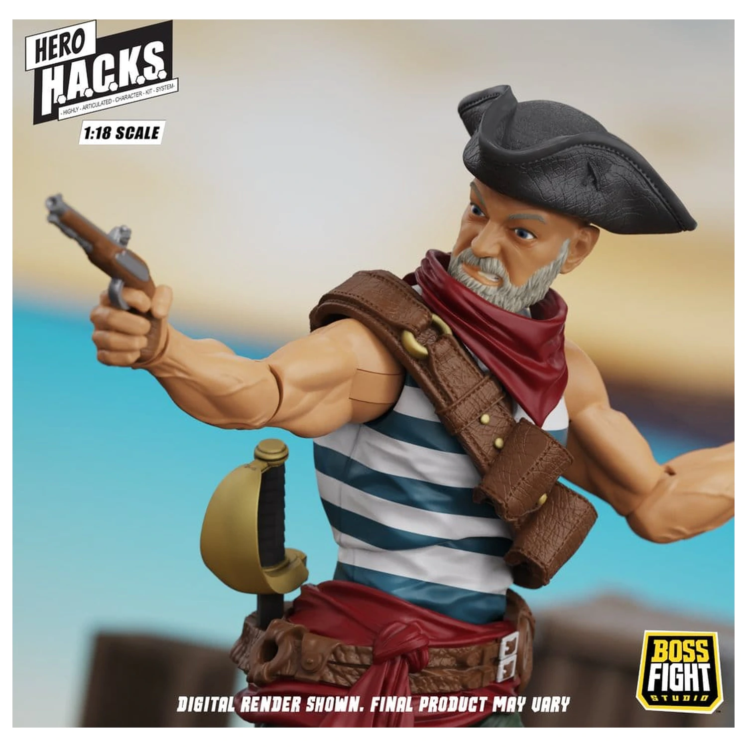 Hero H.A.C.K.S. Core Action Figur 1/18 Heroes and Villains Wave 1 Daniel Wright: Pirate Quartermaster Produktfoto