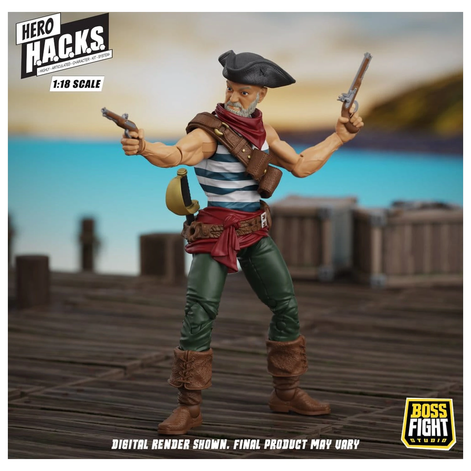 Hero H.A.C.K.S. Core Action Figur 1/18 Heroes and Villains Wave 1 Daniel Wright: Pirate Quartermaster Produktfoto
