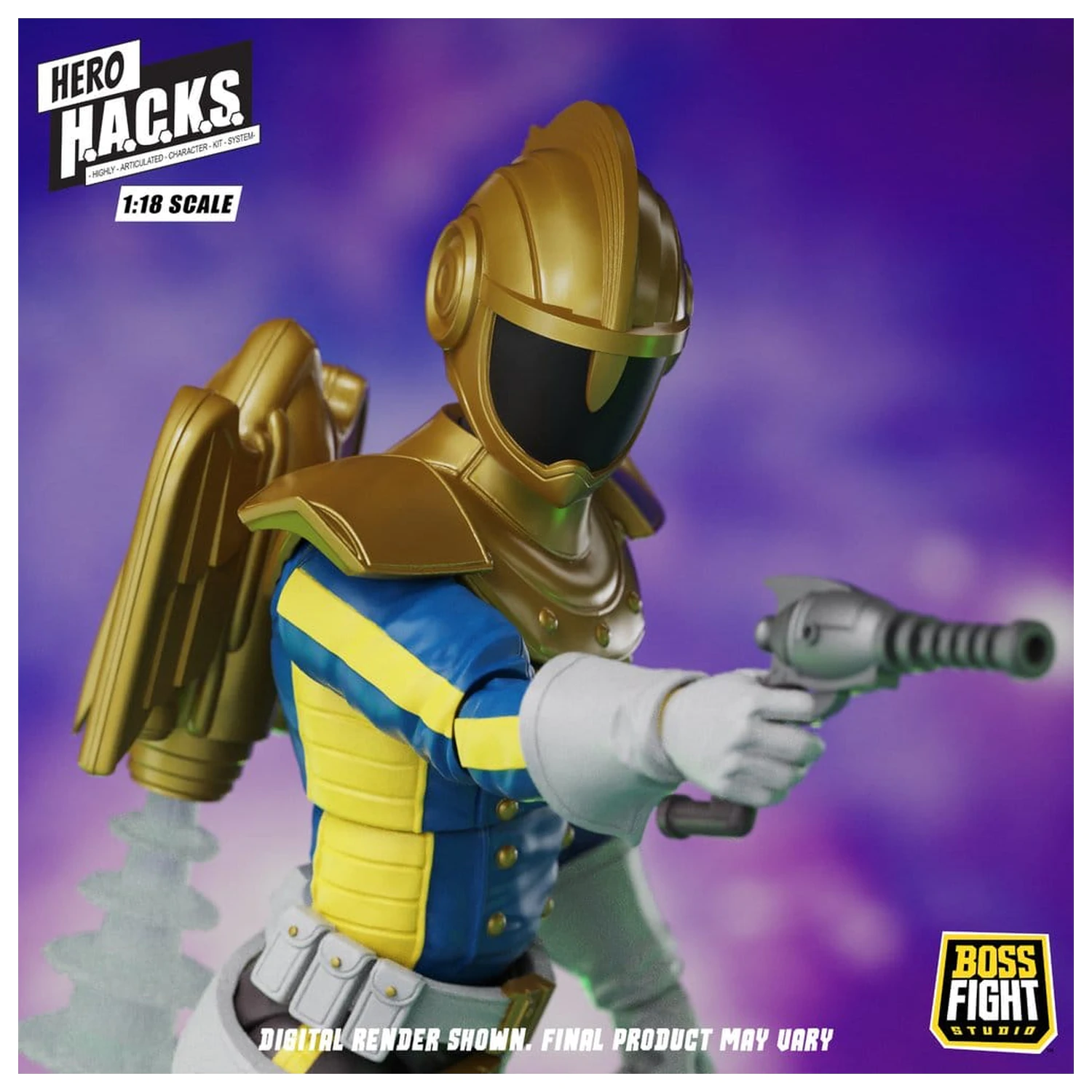 Hero H.A.C.K.S. Core Actionfigur 1/18 Heroes and Villains Wave 1 Jett Steelblade: Stellar Knight of Accord Produktfoto