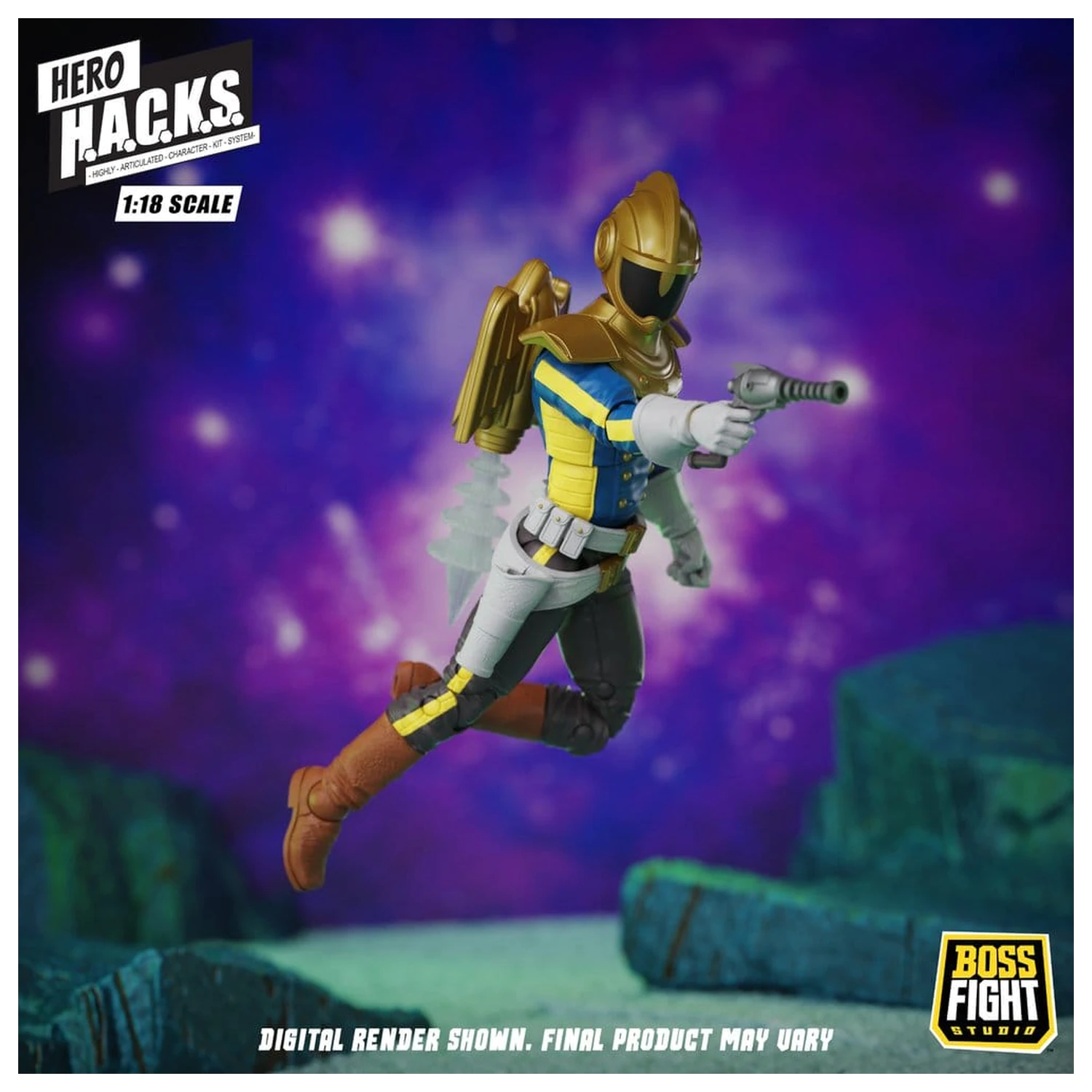 Hero H.A.C.K.S. Core Actionfigur 1/18 Heroes and Villains Wave 1 Jett Steelblade: Stellar Knight of Accord Produktfoto