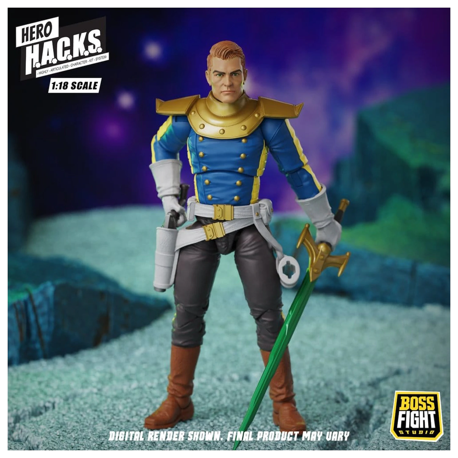 Hero H.A.C.K.S. Core Actionfigur 1/18 Heroes and Villains Wave 1 Jett Steelblade: Stellar Knight of Accord Produktfoto
