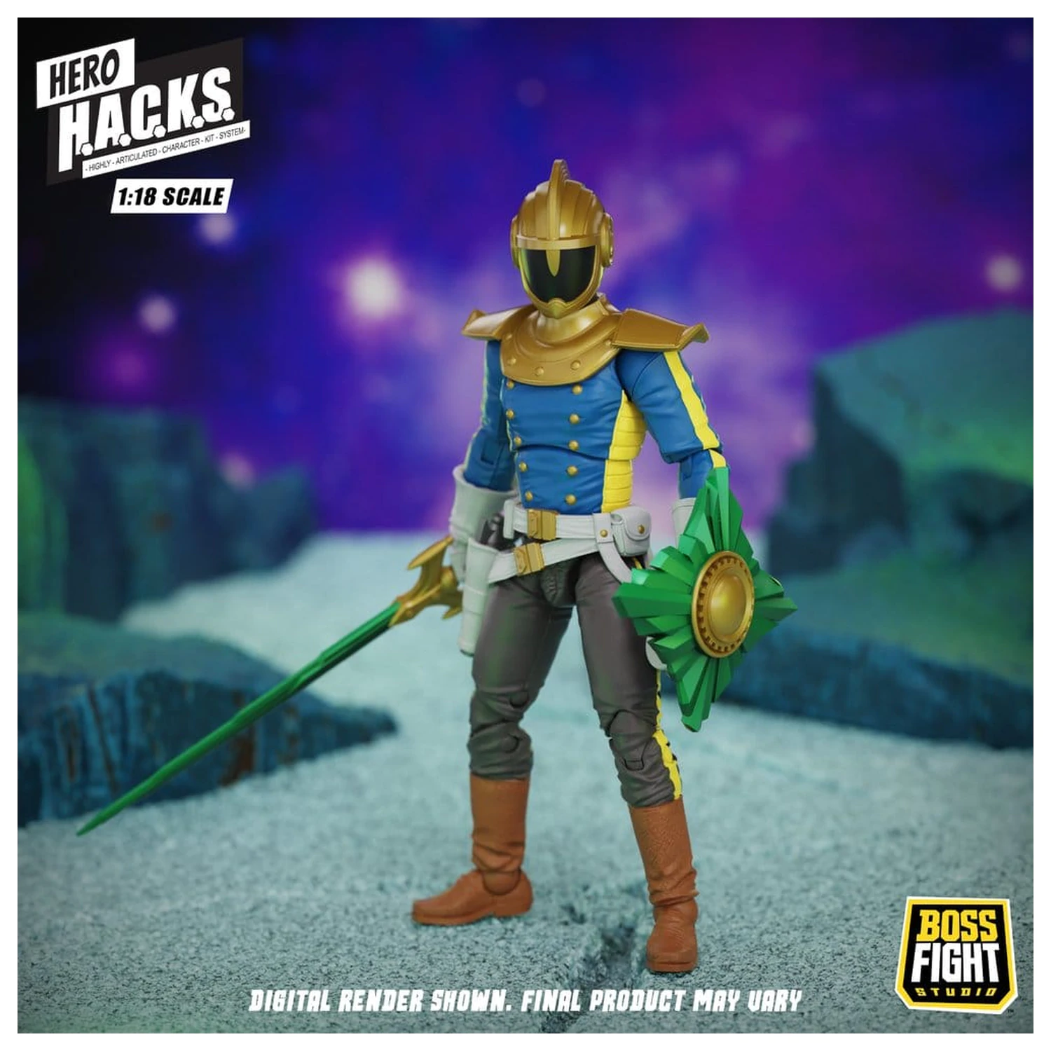 Hero H.A.C.K.S. Core Actionfigur 1/18 Heroes and Villains Wave 1 Jett Steelblade: Stellar Knight of Accord Produktfoto