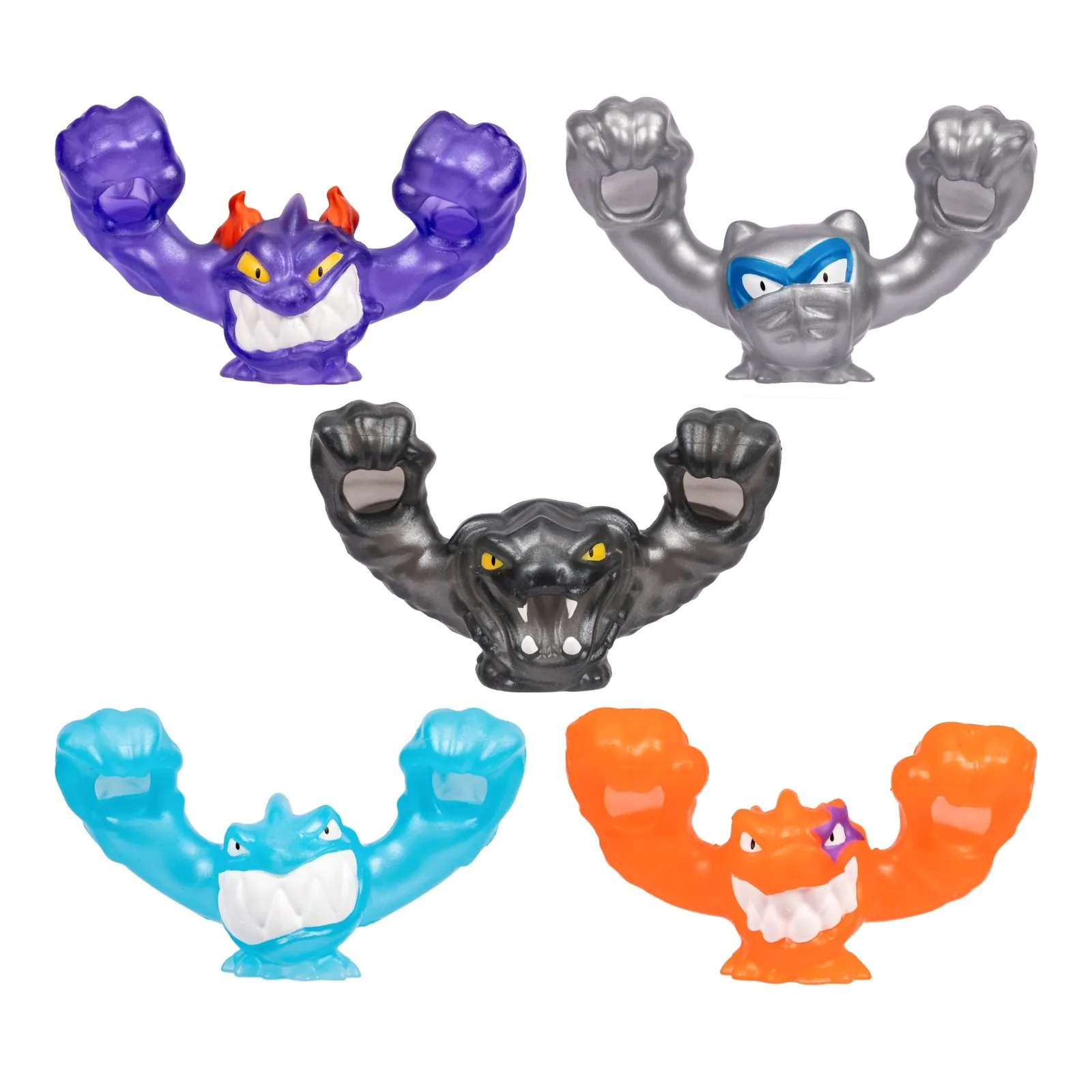 Heroes of Goo Jit Zu Meteor Madness Stretch-Figuren 5er-Pack Goo Slingers Cosmic Metallic Slingers 5 cm Produktfoto