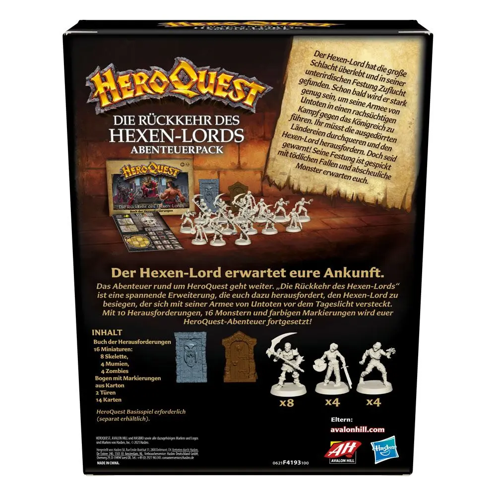 HeroQuest Brettspiel Expansion HeroQuest Die Rückkehr des Hexen-Lords Quest Pack german Produktfoto
