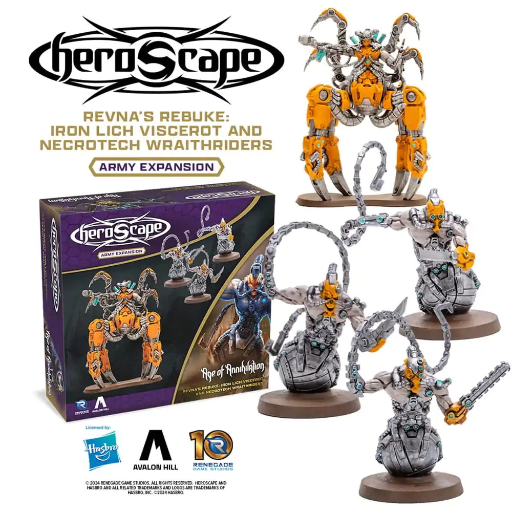 Heroscape Erweiterung Revna's Rebuke: Iron Lich Viscerot und Necrotech Wraithriders Armee English Version Produktfoto
