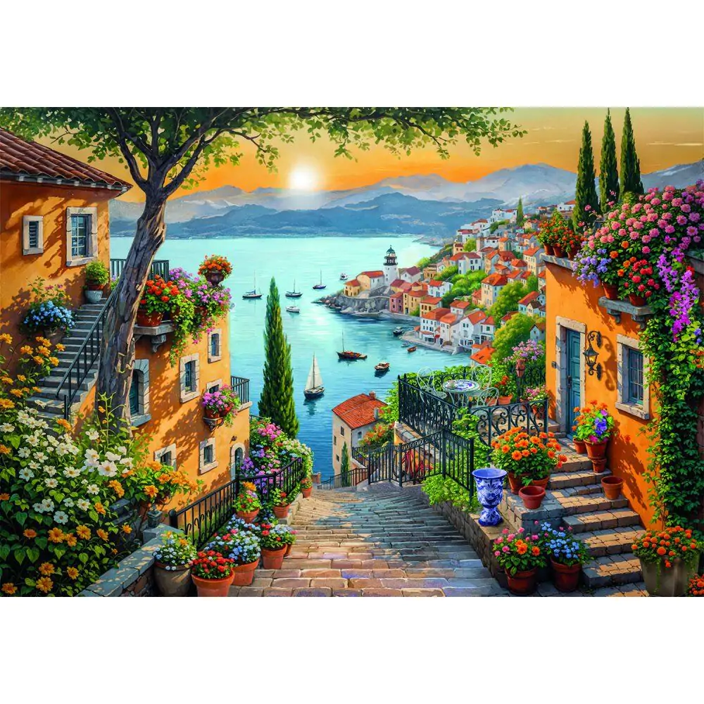 High Quality Steps to the Harbor Puzzle 1500St Produktfoto