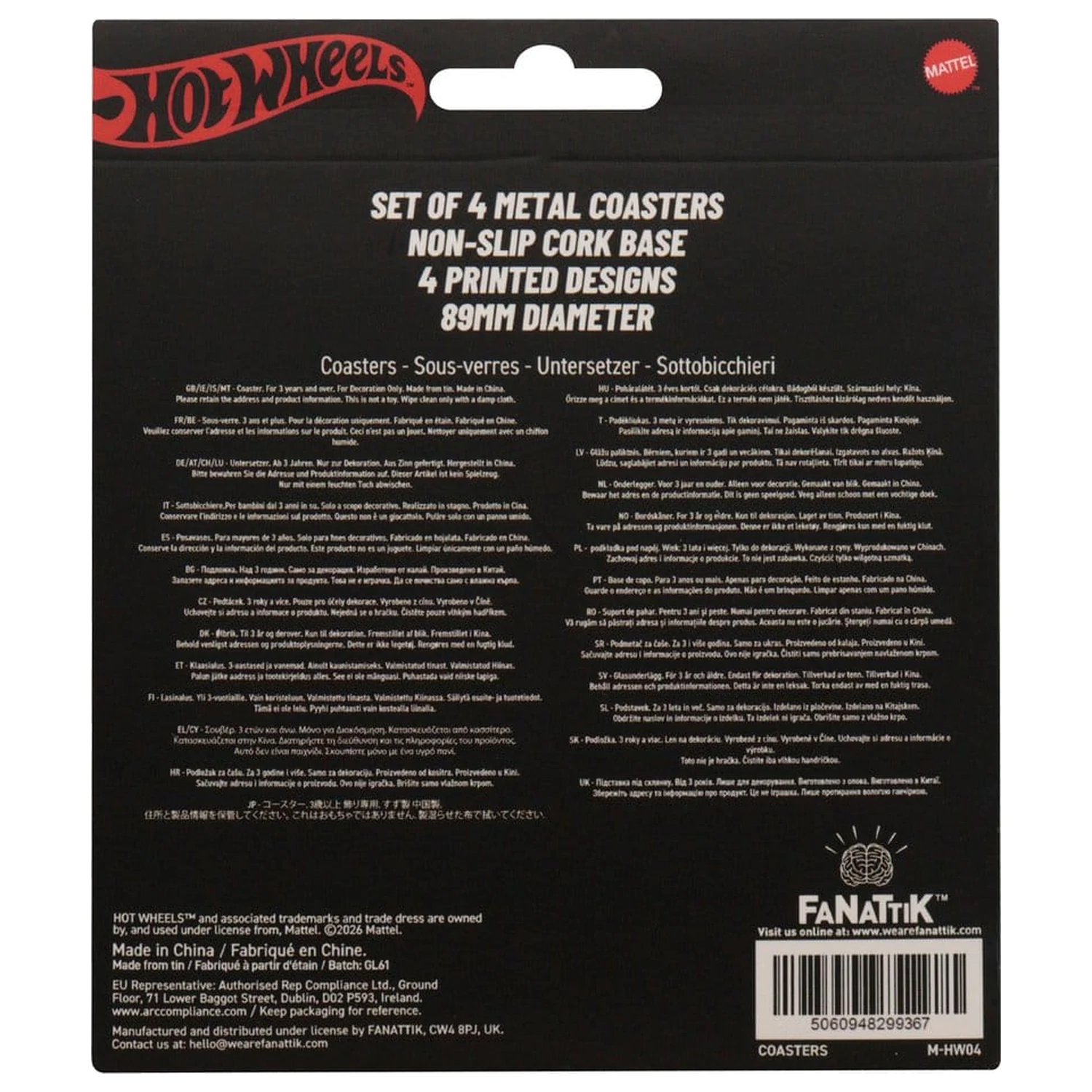 Hot Wheels Coaster 4er-Pack Produktfoto