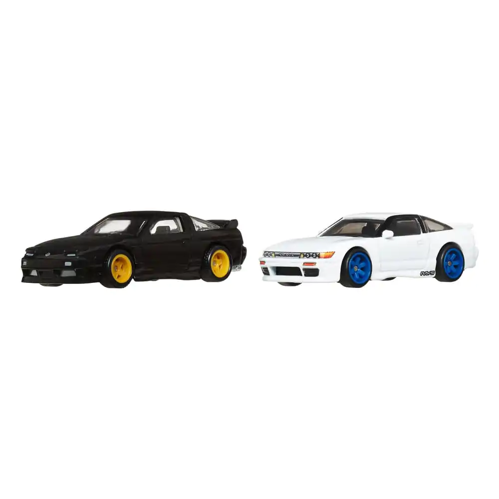 Hot Wheels Premium Car Culture Diecast Fahrzeug 2er-Pack 1/64 '96 Nissan 180SX Type X & Nissan SilEighty Produktfoto