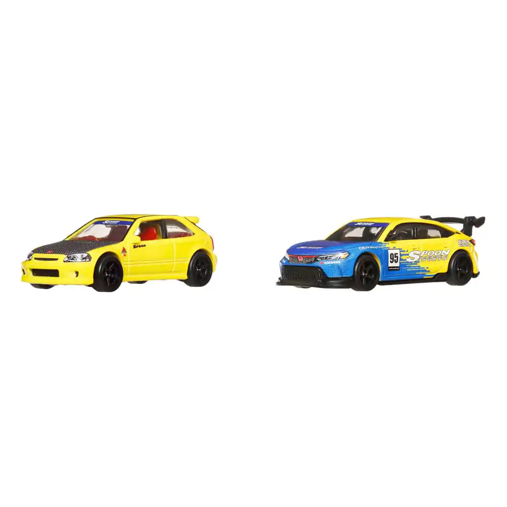 Hot Wheels Premium Car Culture Diecast Fahrzeug 2er-Pack 1/64 '99 Honda Civic Type R (EK9) & Honda Civic Type R Produktfoto