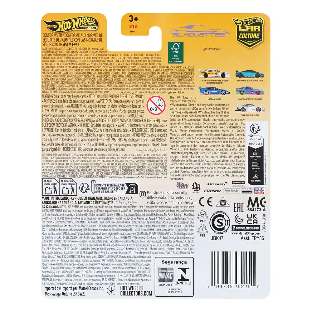 Hot Wheels Premium Car Culture Silhouettes Diecast Fahrzeug 1/64 LB-Works McLaren 720S Produktfoto