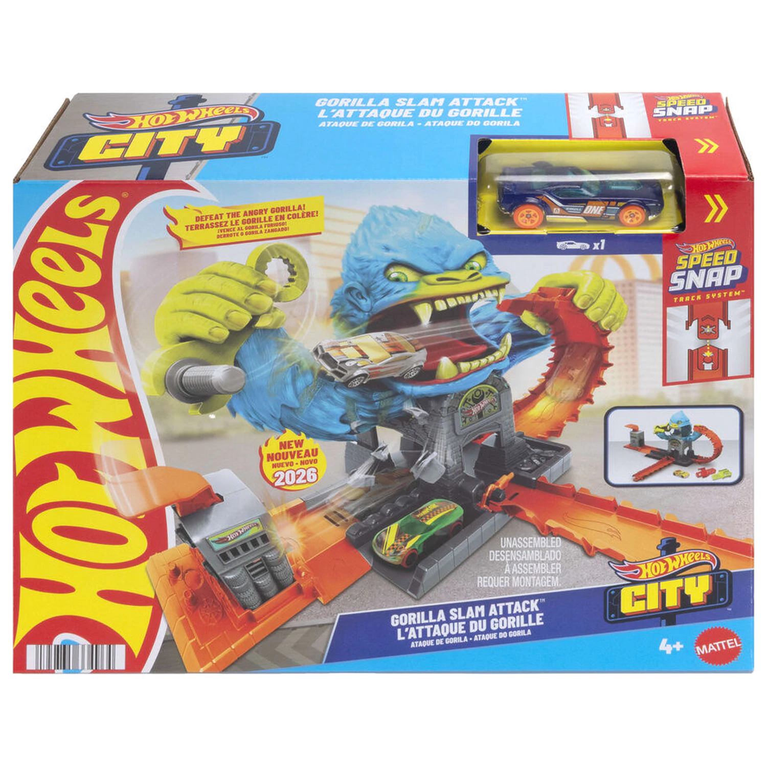 Hot Wheels City Gorilla Slam Attack Spielset Produktfoto