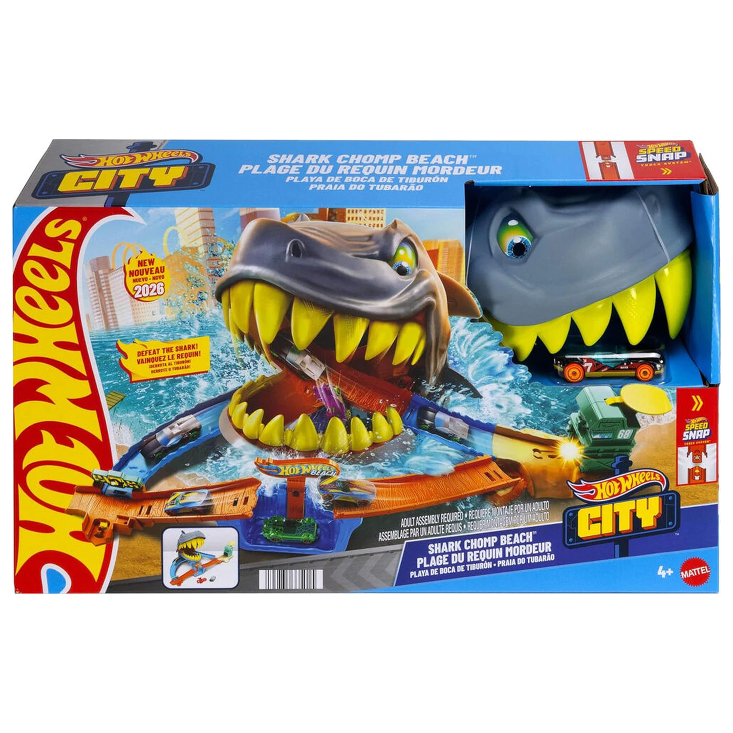 Hot Wheels City Shark Chomp Beach Spielset Produktfoto