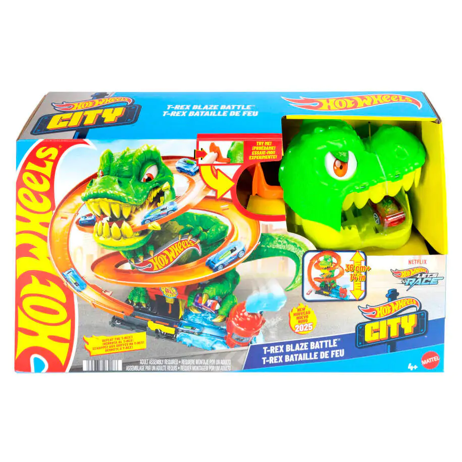 Hot Wheels City T-Rex Blaze Battle Spielset Produktfoto