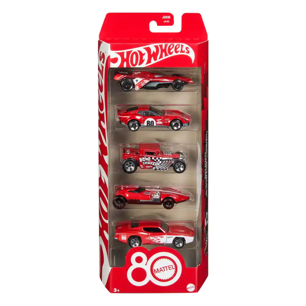 Hot Wheels Diecast Fahrzeug 5er-Pack 1/64 80th Anniversary Produktfoto