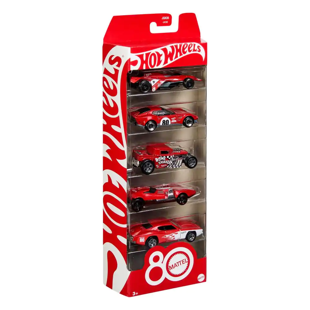 Hot Wheels Diecast Fahrzeug 5er-Pack 1/64 80th Anniversary Produktfoto