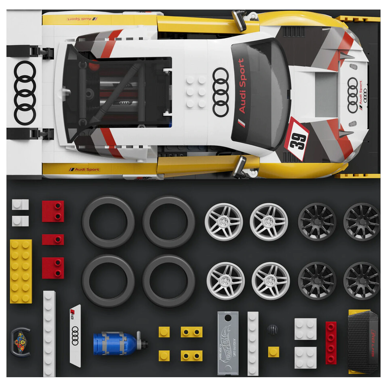 Hot Wheels Elite Mattel Brick Shop Bausatz 1/16 '15 Audi R8 LMS Produktfoto