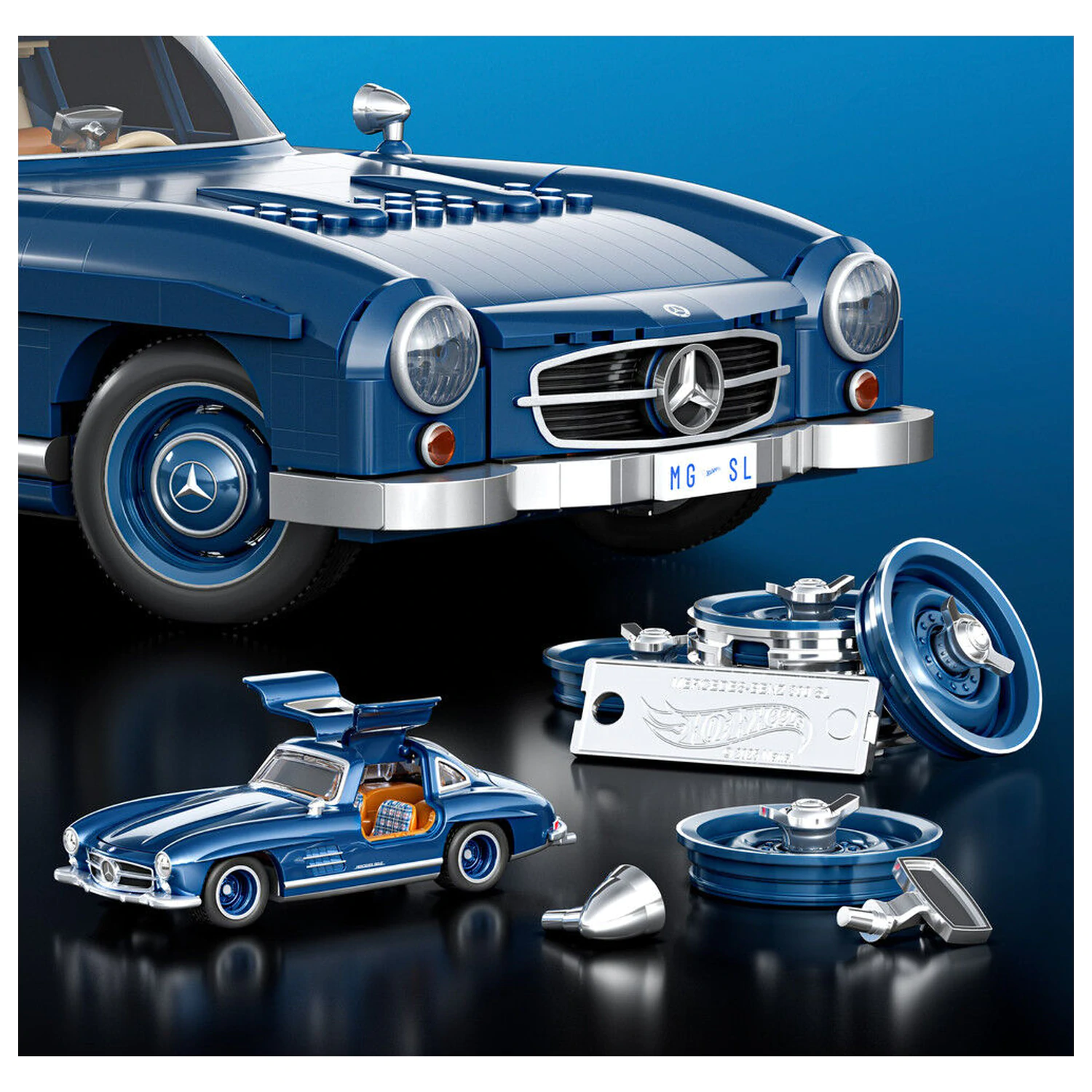 Hot Wheels Mercedes 300SL Premium Bausatz Produktfoto