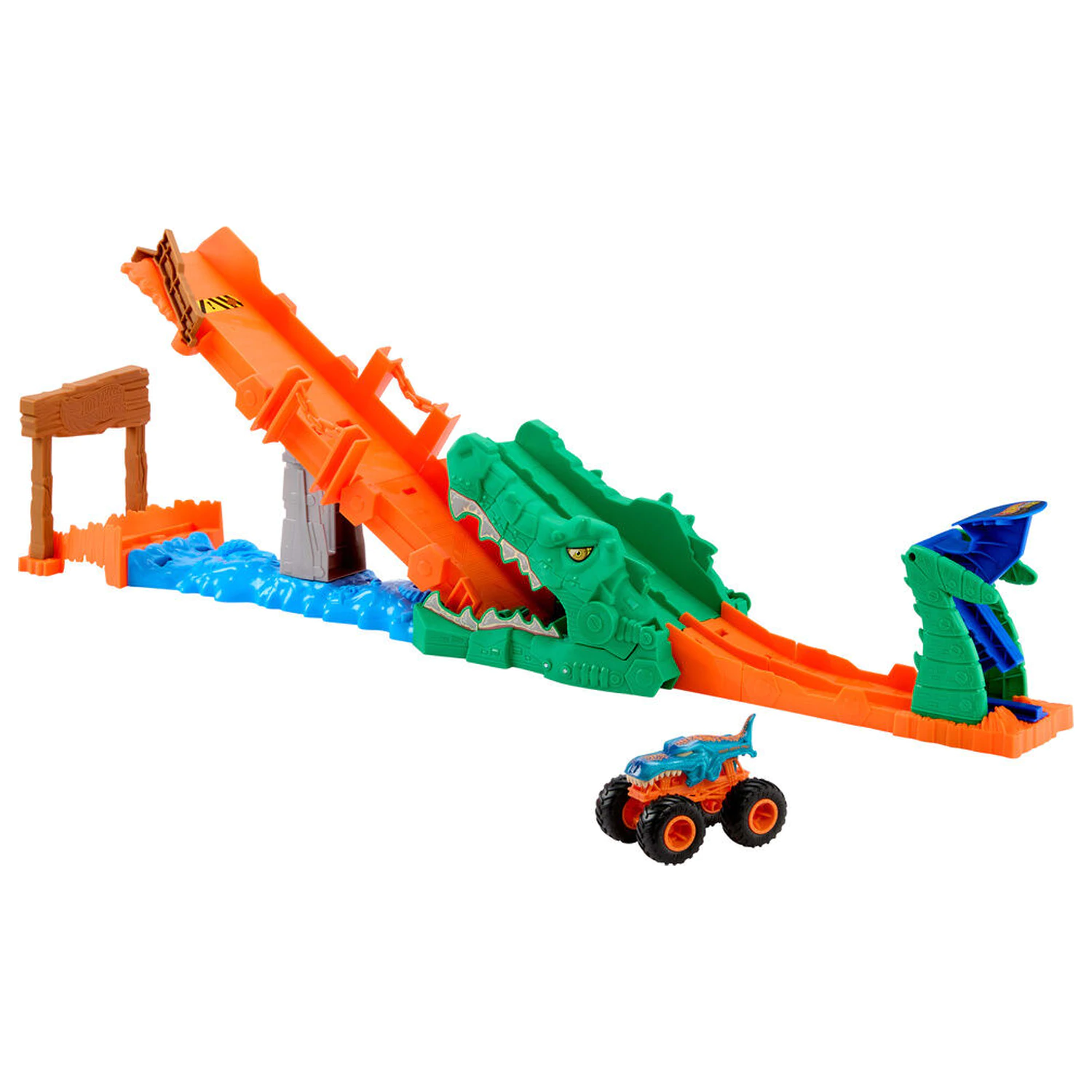 Hot Wheels Monster Trucks Cocodrile Crash Challenge Spielset Produktfoto